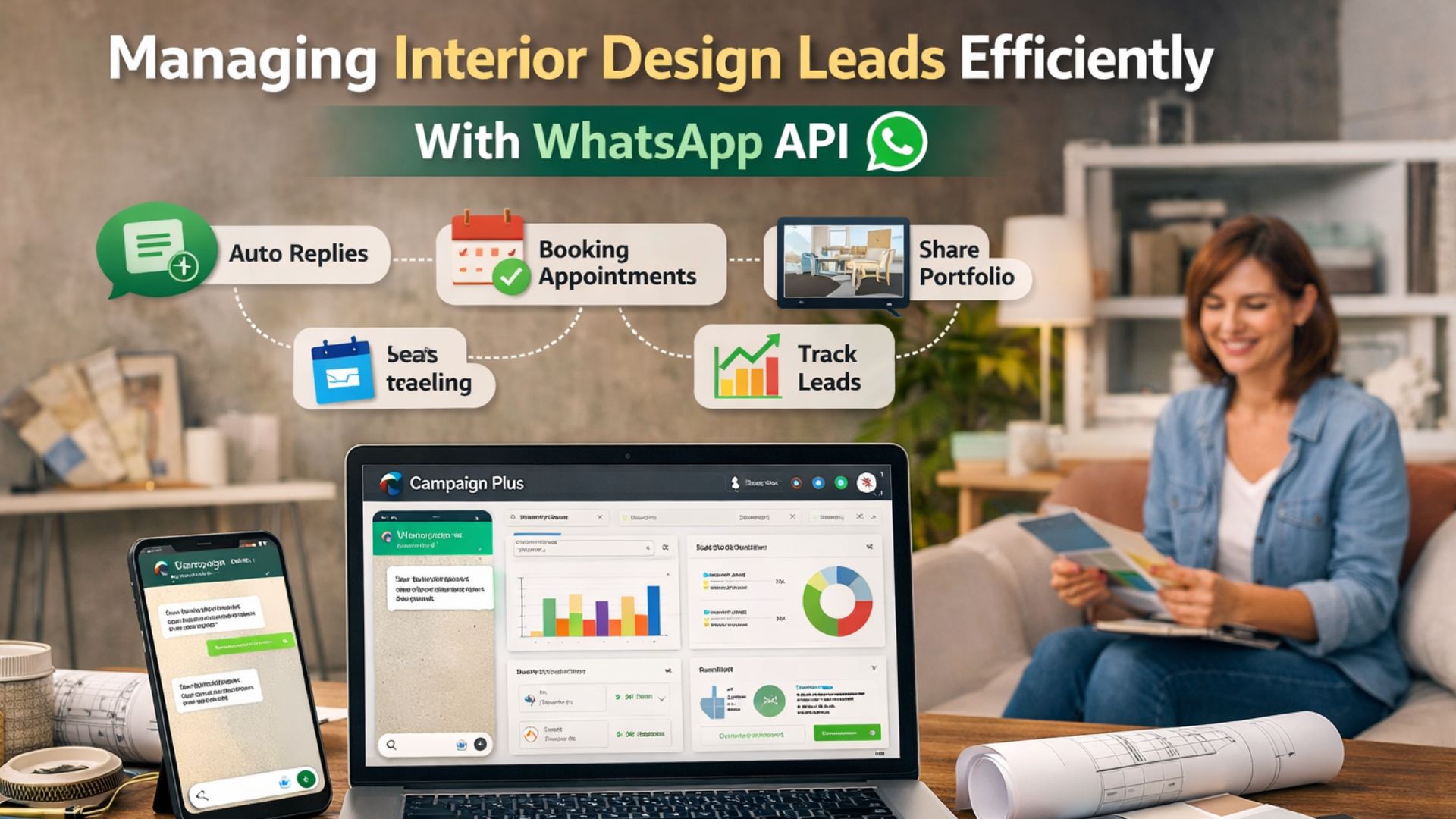 Managing Interior Design Leads Efficiently with WhatsApp API