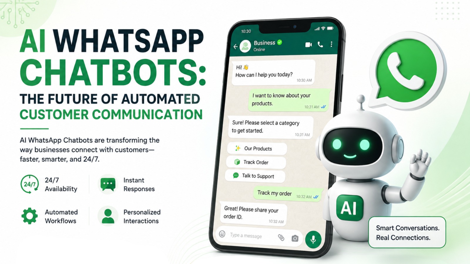 AI WhatsApp chatbot for automated customer communication
