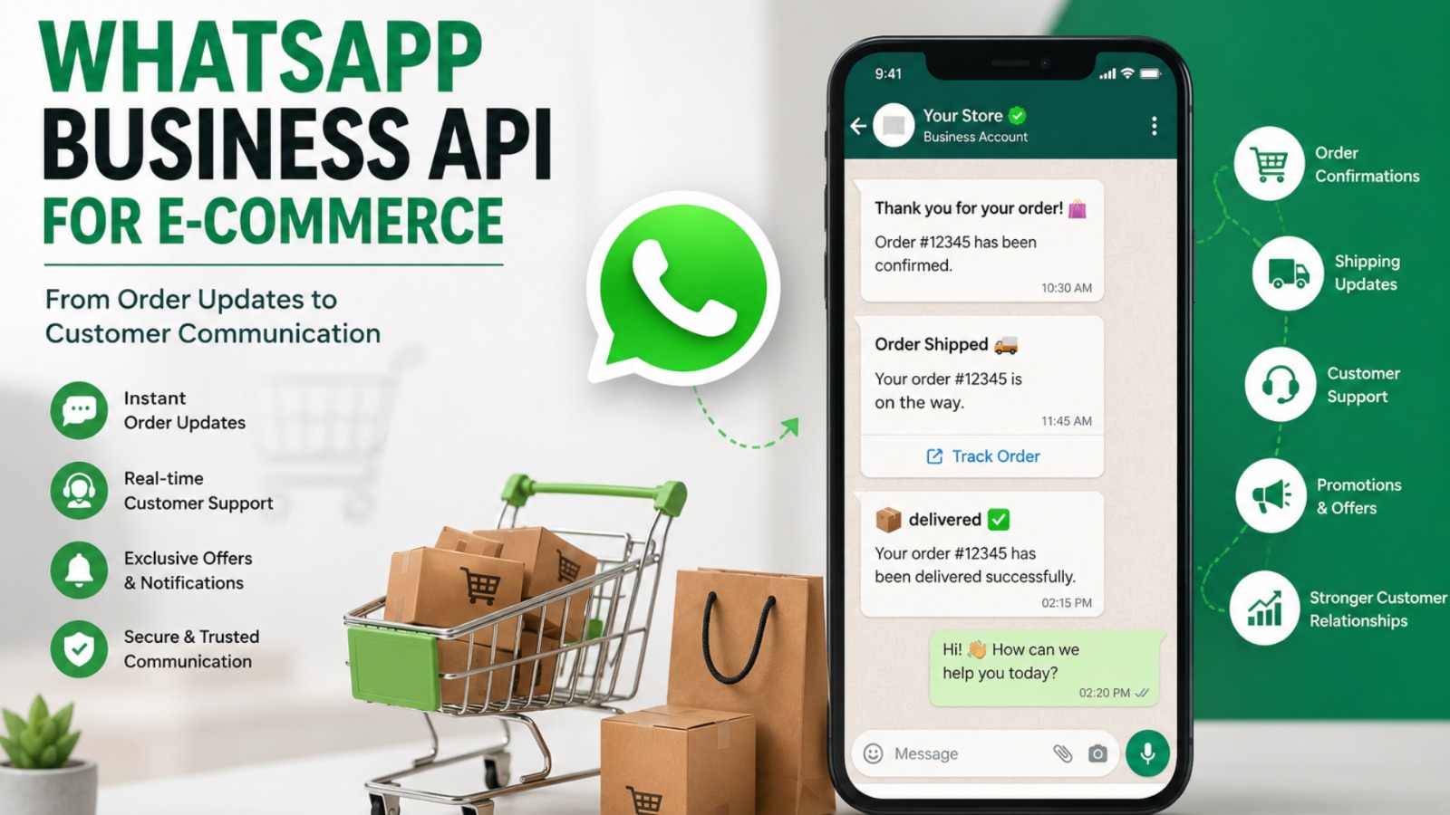 : WhatsApp Business API for e-commerce for order updates and customer communication