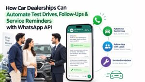 WhatsApp API for car dealerships automating test drives, follow-ups and service reminders.
